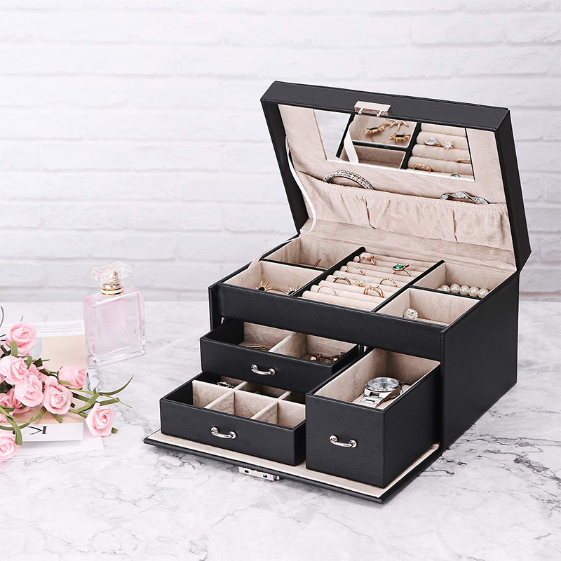 Customized Size Logo Print Deluxe Edition Gift Box for Ring Jewelry