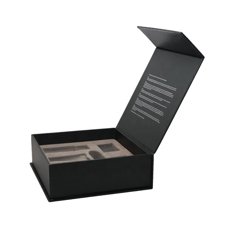 Luxury Custom Black Magnetic Sealing Cardboard Wrapping Paper Gift Box