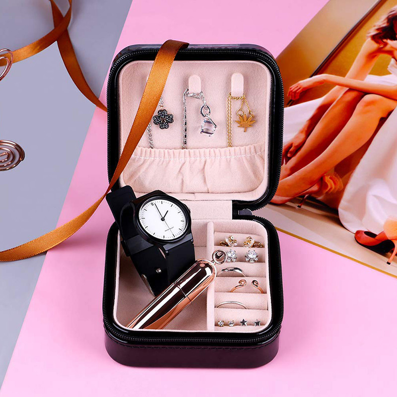 Custom Fashion Travel PU Leather Packaging Gift Jewelry Storage Box for Ring / Earring / Necklace