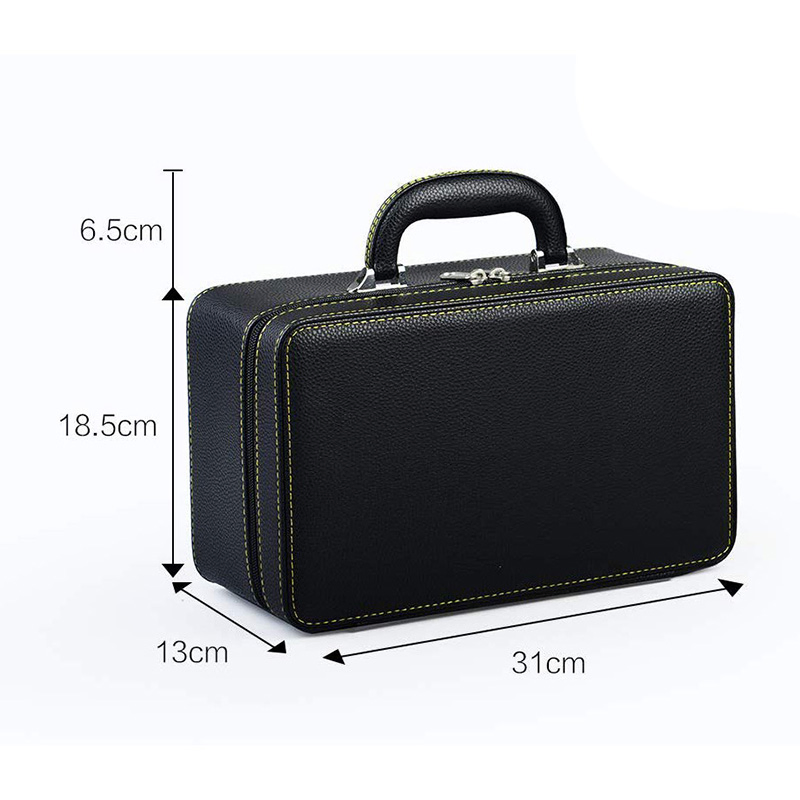 OEM Luxury PU Black Leather Gift Jewelry Packaging Box for Travel