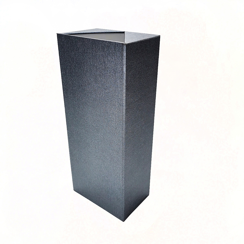 OEM Silver Blue Double Door Hard Paper Wine Box with Wine Set