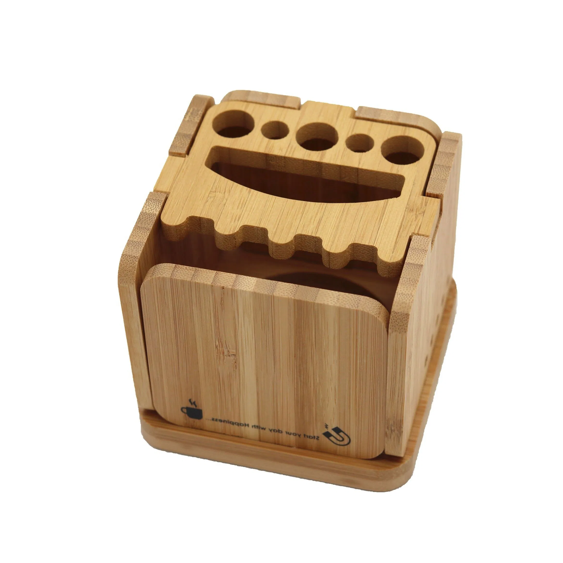 Nature Eco Carbonized Bamboo Coffee Stand Packaging Storage Box