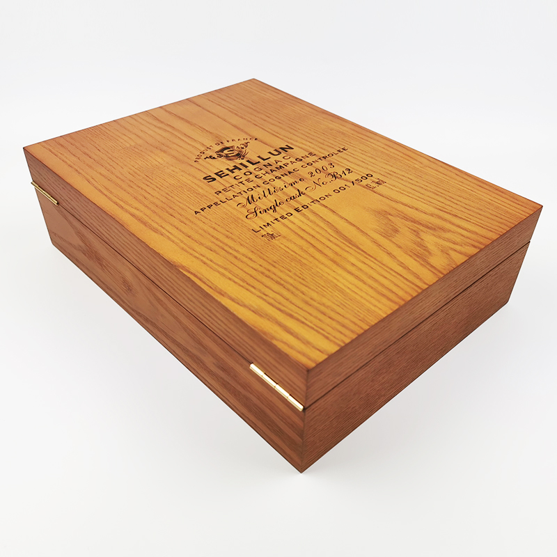 Custom MDF Veneer Matte Spray Paint Laser Logo Wine Box