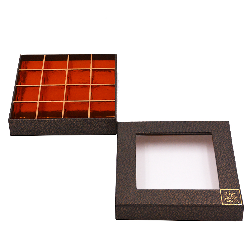 Rectangular Cardboard Packaging Chocolate Gift Box with Transparent Window