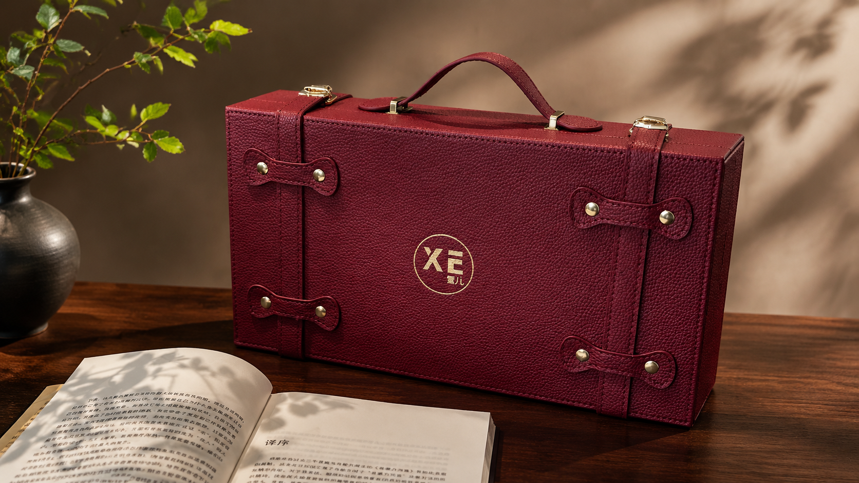 Luxury leather box overall appearance