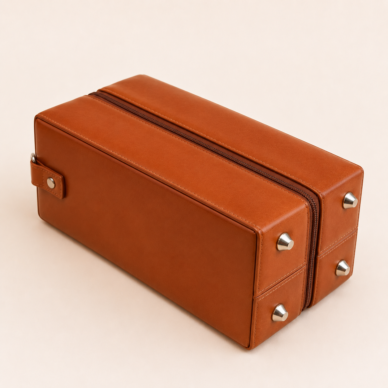 Side view of PU leather wine box