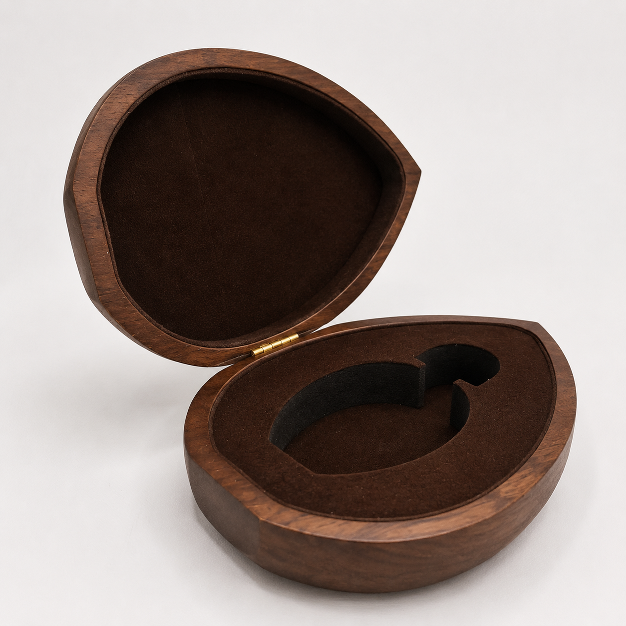 Luxury wooden perfume box side view craftsmanship