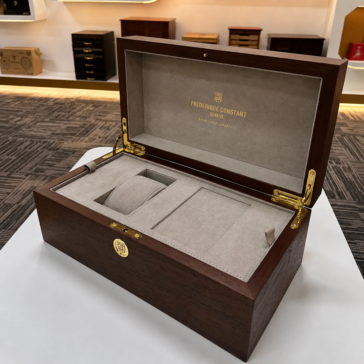 Luxury watch box right side open view