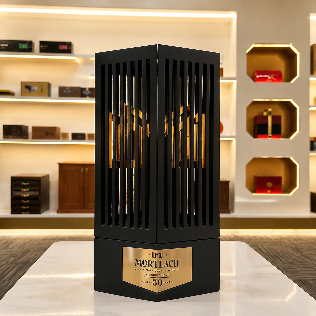 Closed luxury whisky wooden gift box