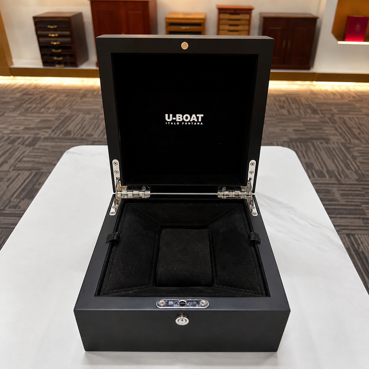 Luxury watch box with velvet interior