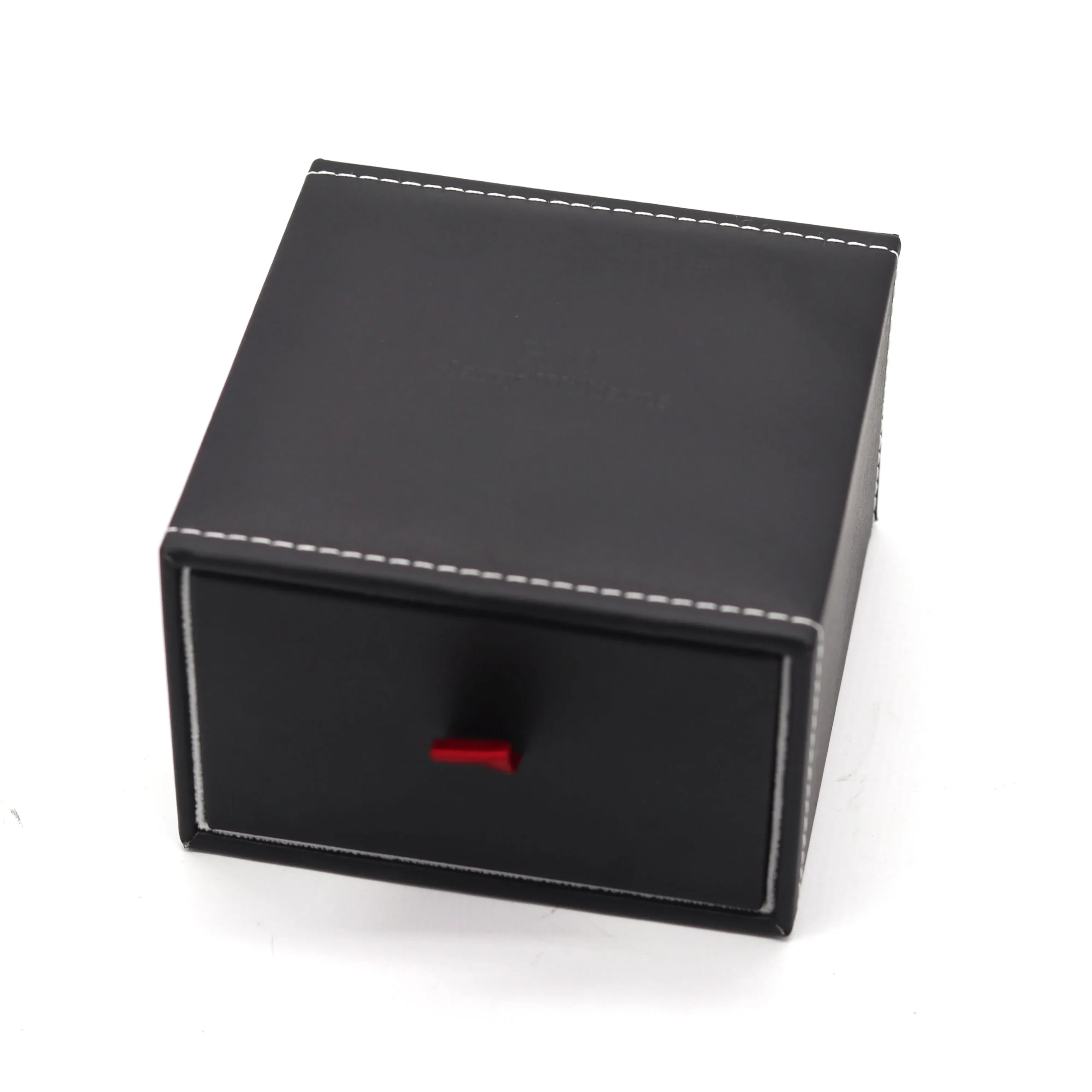 Customized Handmade Black PU Leather Single Watch Box for Gift