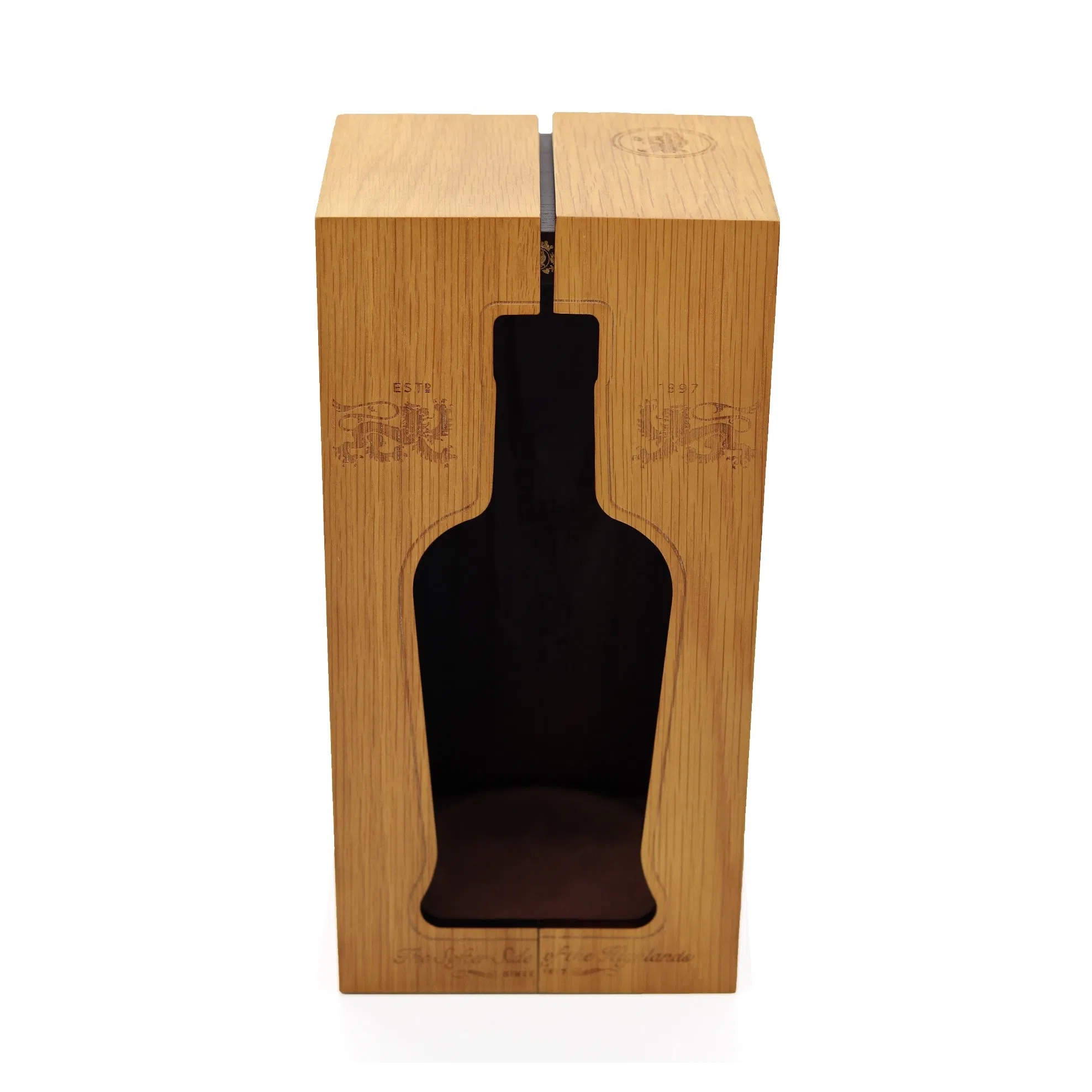 Natural Stylish Design Carbonized Bamboo Wine Packaging Gift Box