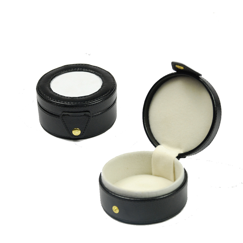 Custom Round PU Leather Mini Travel Small Storage Box Gift Jewelry Box