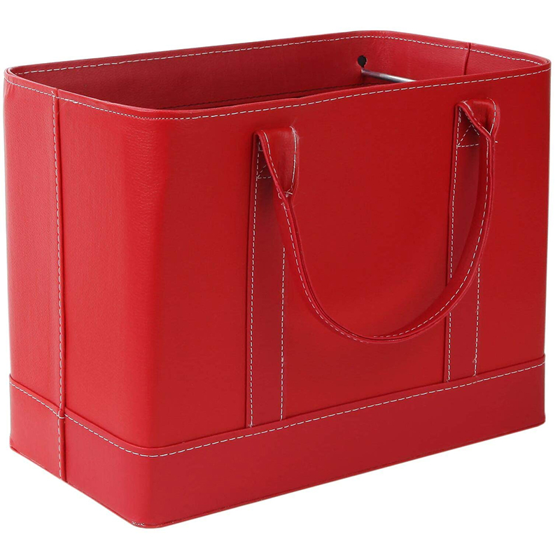 Customized Design Fashion Leather Red Gift File Travel Storage Bag for Lady