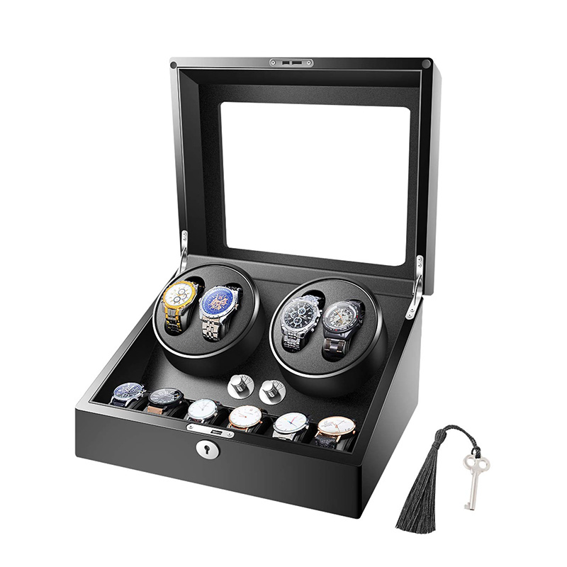 Fashion Rectangular Matte Wood Billet Watch Gift Box Watch Winder Storage Box