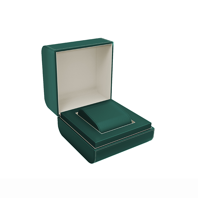 Custom Logo Luxury Green Color Leather Packaging Box Watch Display Box