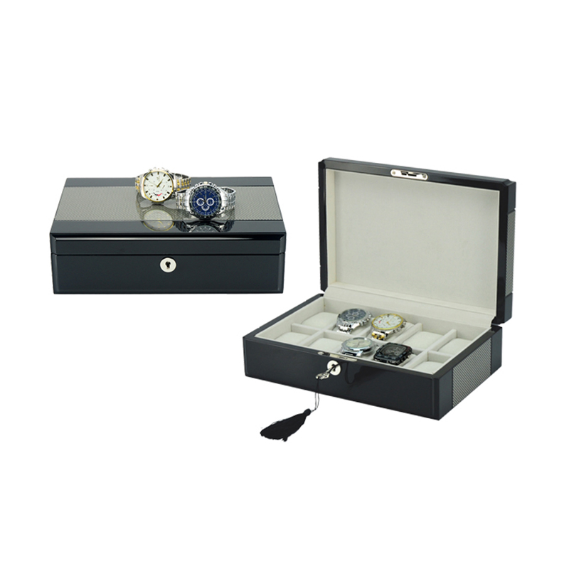 Custom Carbon Fiber Wooden 10-Slot Watch Storage Gift Box