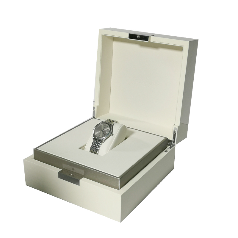 Customized Logo Printed Watch Boxes White Piano Finishing Gift Packaging Box