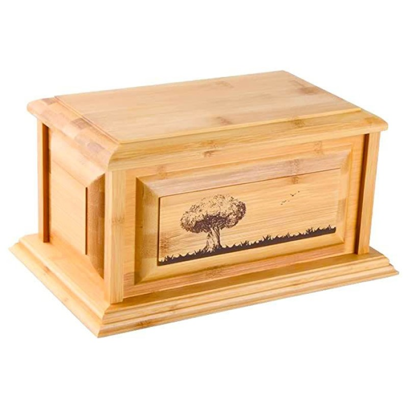 High Grade Natural Bamboo Graving Boxes Engraved Urn for Pet
