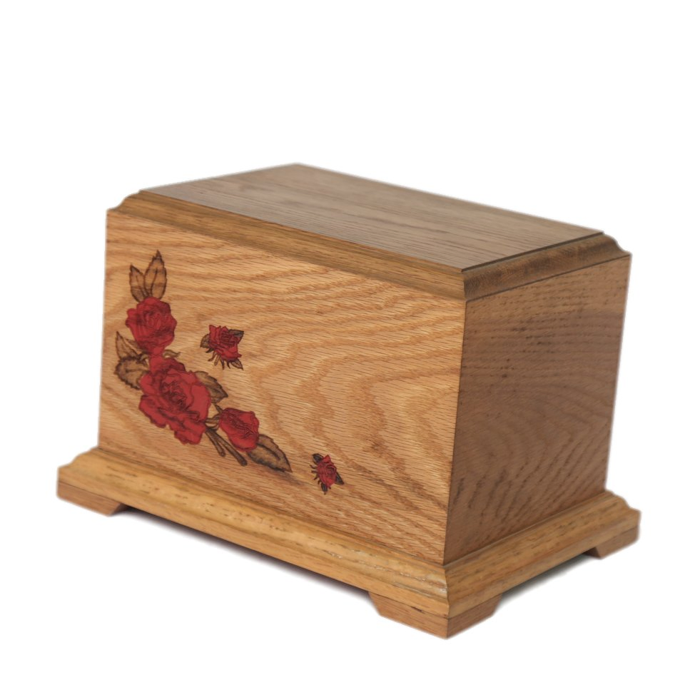 OEM Human Urn Wooden Box Engraved Retro Style Natural Color Pet Urn