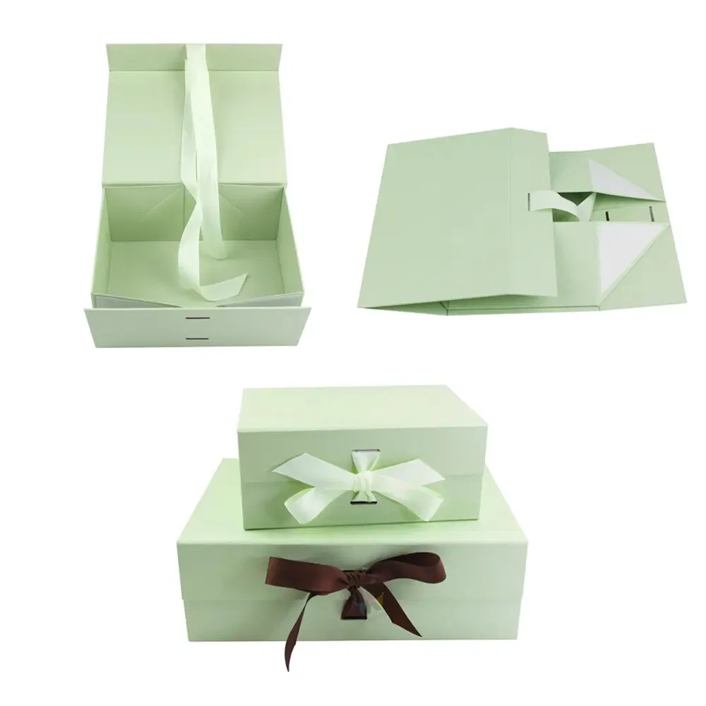 Custom Emballages Rigid Cardboard Packaging Magnetic Folding Gift Paper Box for Wedding