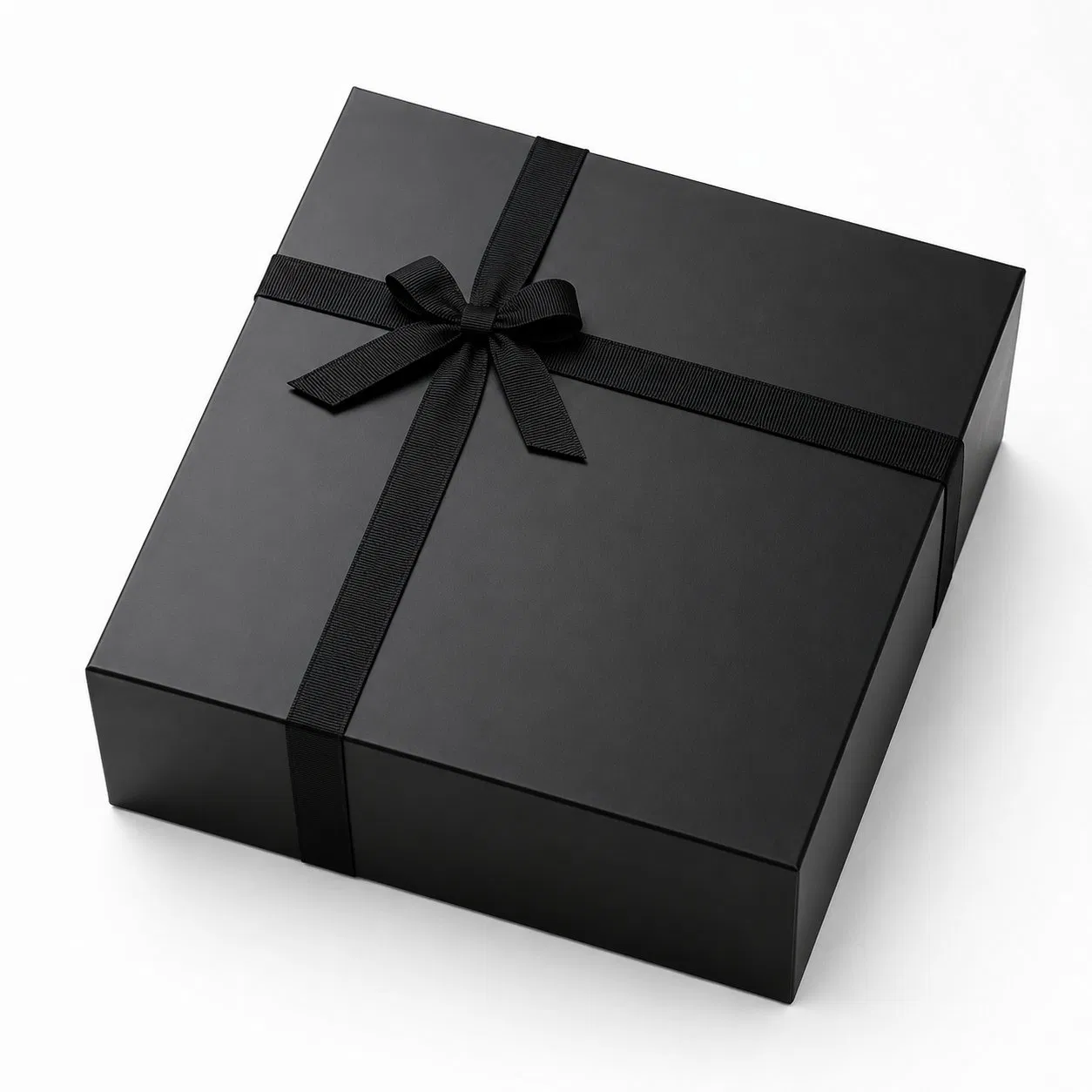 Customized Black Cardboard Paper Perfume Box, Gift Box with Top and Lid, Ribbon and Sponge Empty Perfume Oil Box