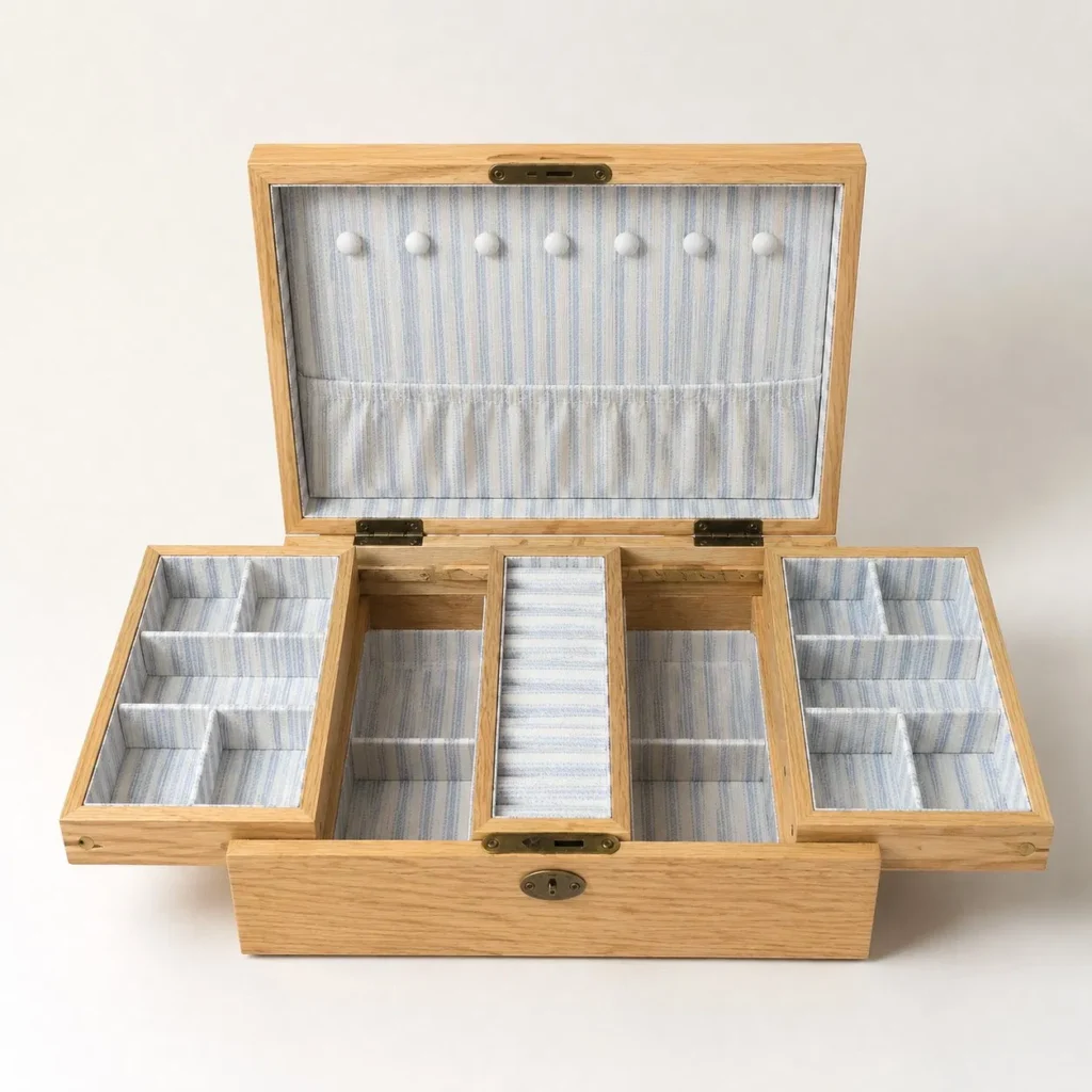 Luxury Wooden Jewelry Box Large Capacity Jewelry Organizer with Ring Necklace Earring Storage Handmade Vintage Design