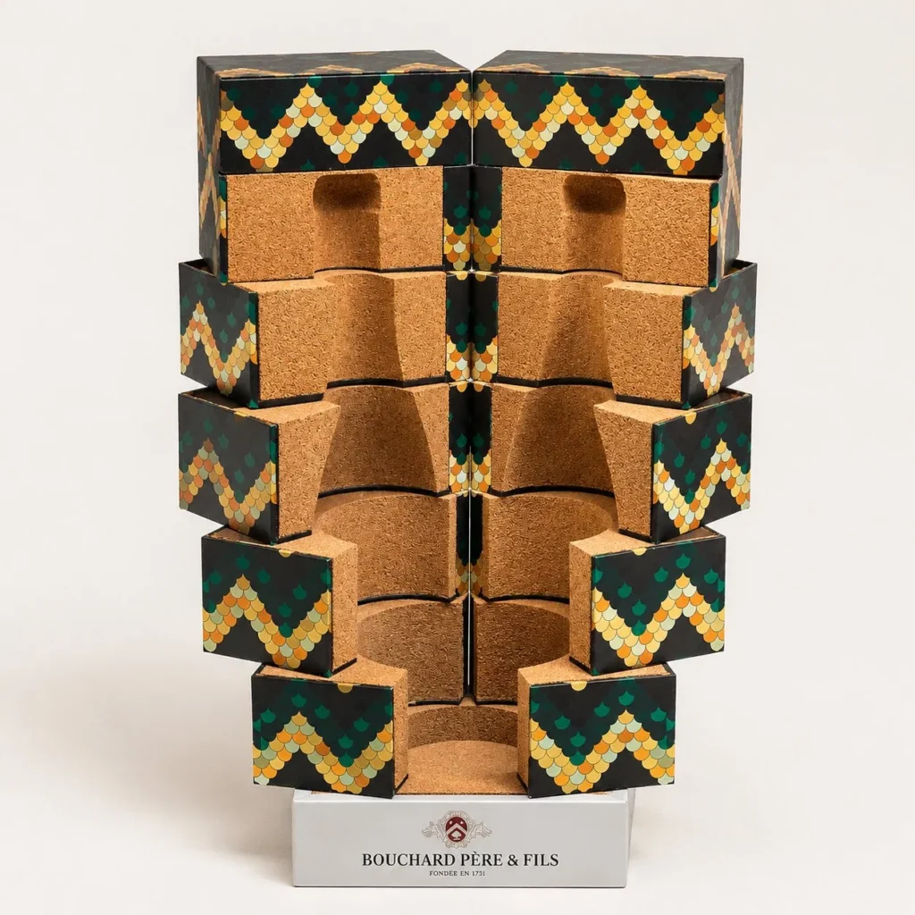 Premium Custom Wine Gift Box Luxury Folding Packaging Case with Cork Insert