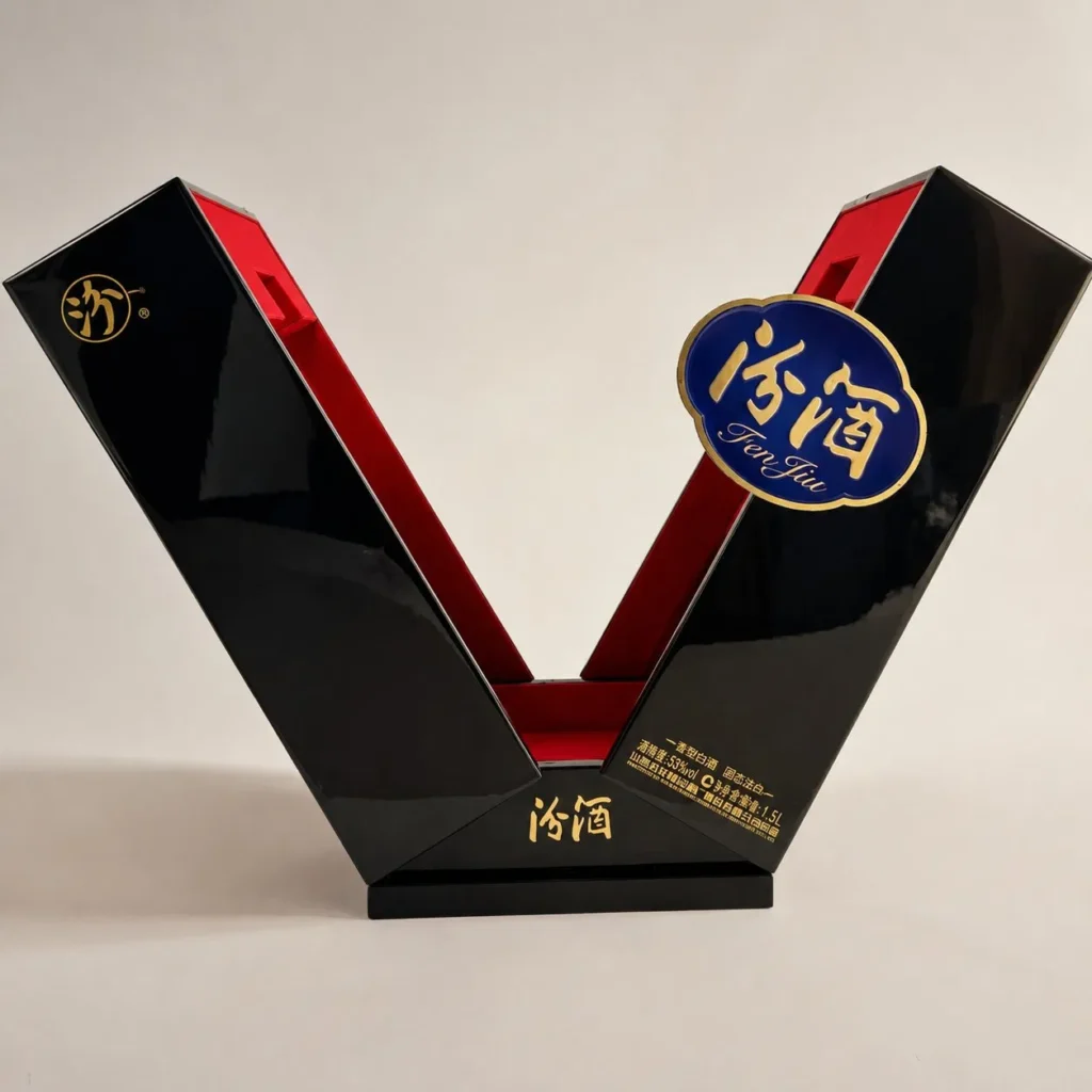 Luxury Custom Baijiu Wine Gift Box with Premium Rigid Packaging and Elegant Black Gold Finish