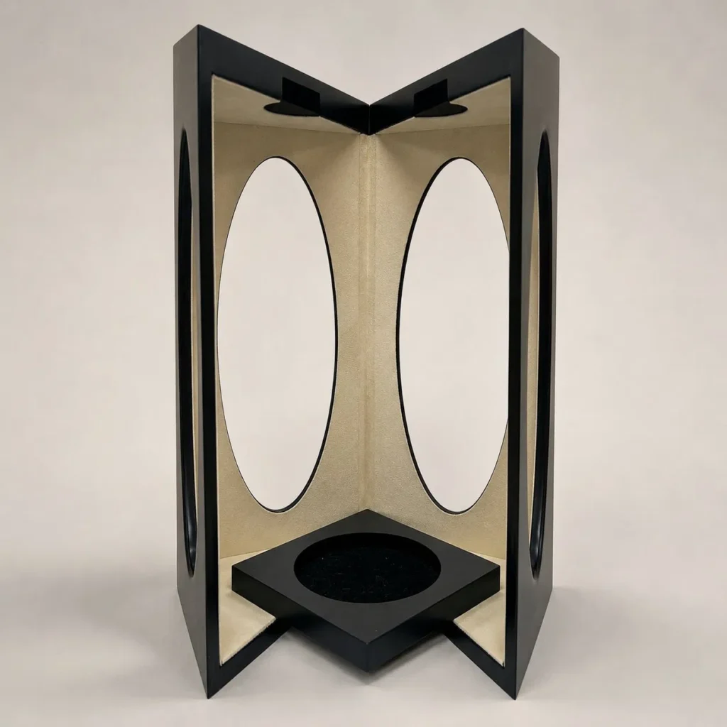 Premium Wine Bottle Gift Box with Unique Folding Structure and Luxury Presentation Packaging