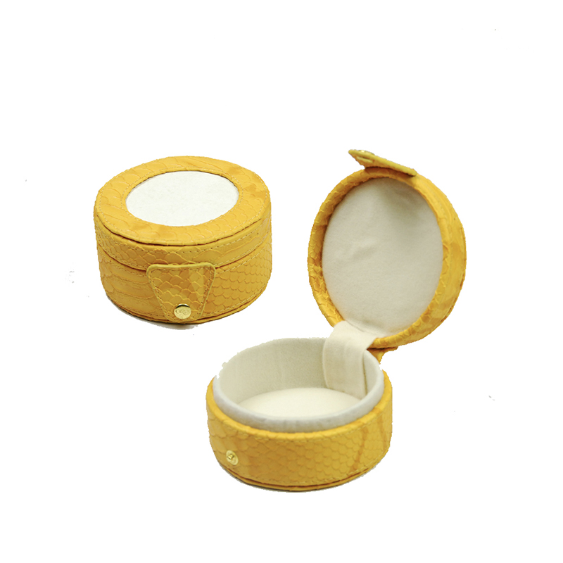 Custom Round PU Leather Mini Travel Small Storage Box Gift Jewelry Box