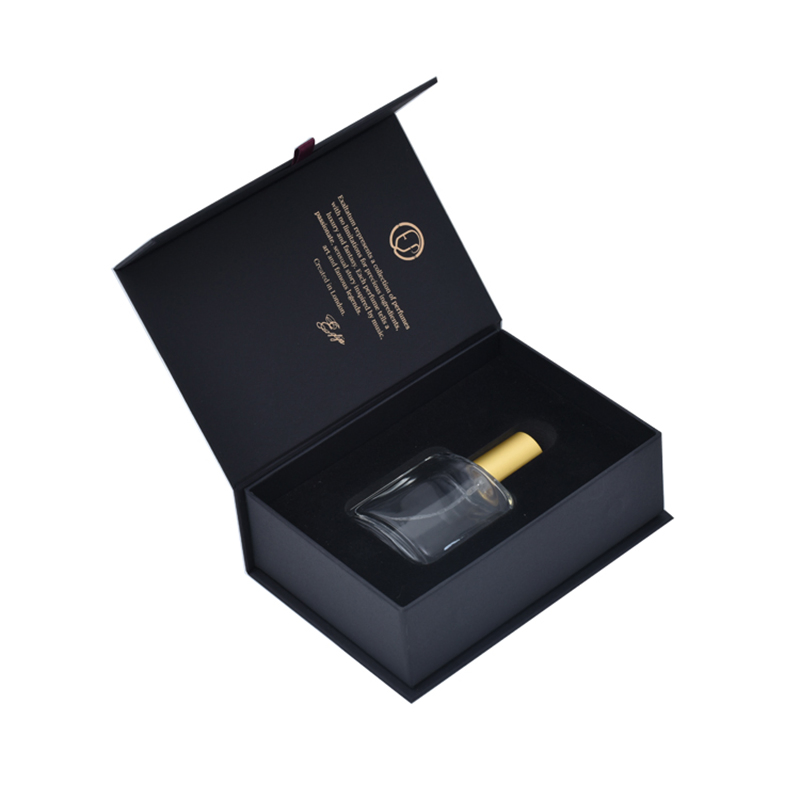 Custom Logo Printing Perfume Black Cardboard Packaging Gift Box