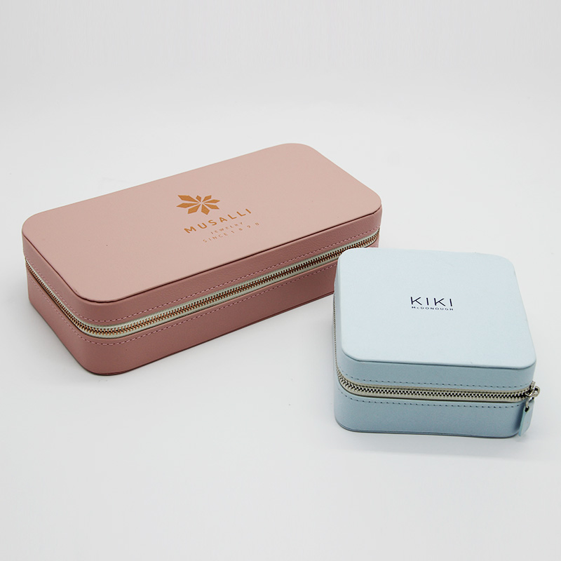 Fashion Simple Style Pink PU Leather Rectangular Gift Jewelry Box
