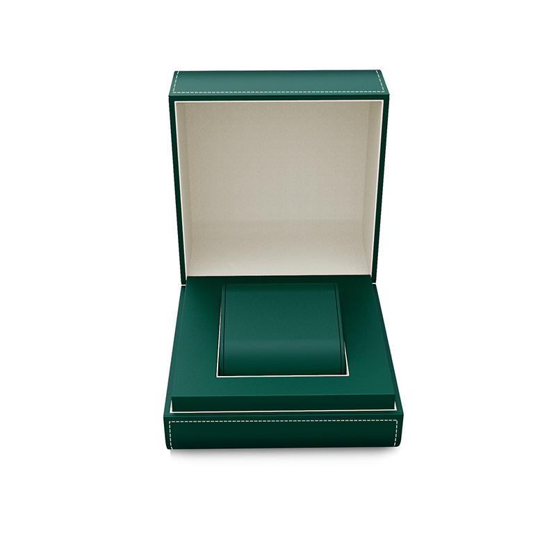 Custom Logo Luxury Green Color Leather Packaging Box Watch Display Box