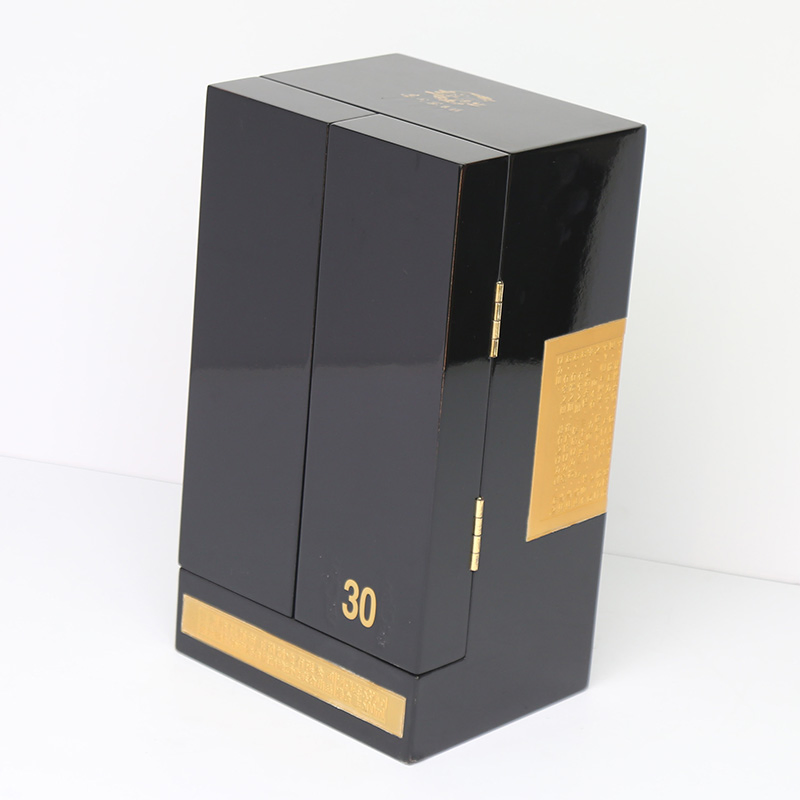 OEM Luxury Glossy Piano Lacquer Finished Wooden Wine Gift Packaging Box