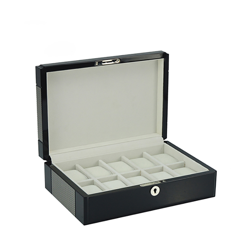Custom Carbon Fiber Wooden 10-Slot Watch Storage Gift Box