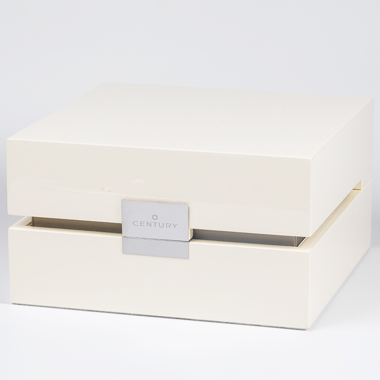 Customized Logo Printed Watch Boxes White Piano Finishing Gift Packaging Box