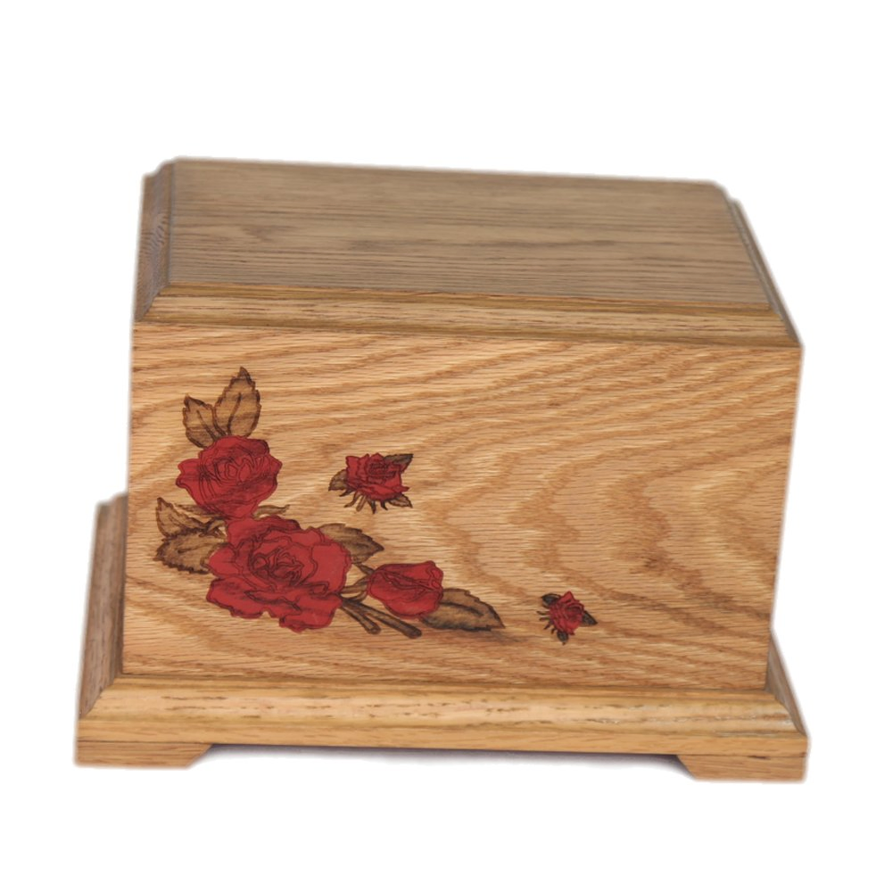 OEM Human Urn Wooden Box Engraved Retro Style Natural Color Pet Urn