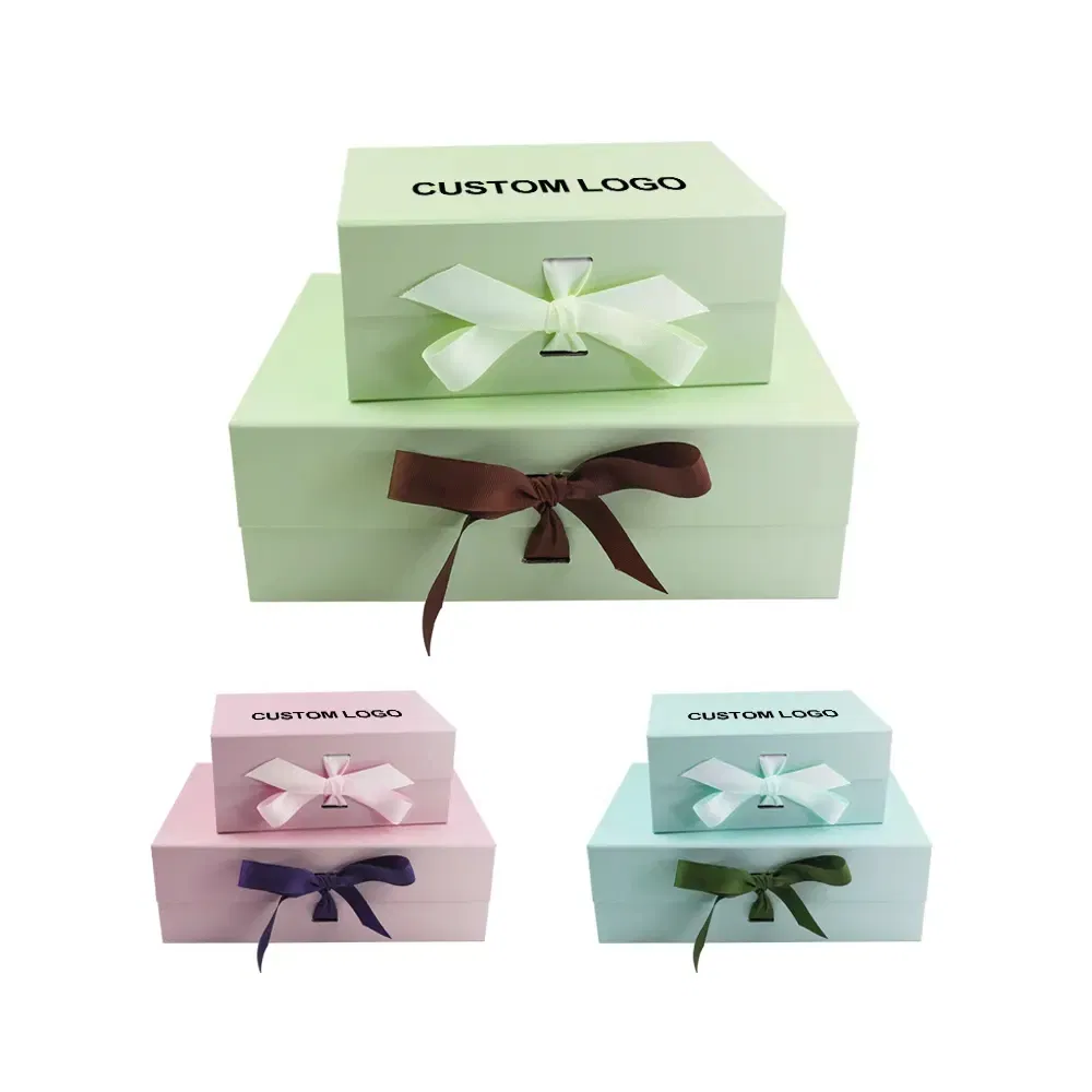 Custom Emballages Rigid Cardboard Packaging Magnetic Folding Gift Paper Box for Wedding