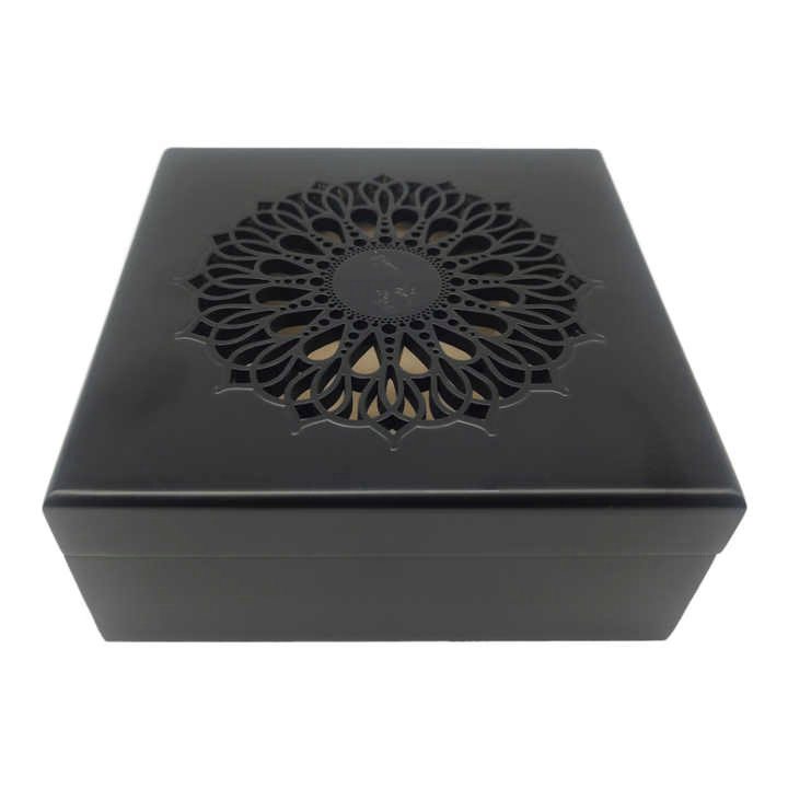 Luxury Arabian Perfume Box, Black Wood Square Perfume Bottle Box, Engraved with Muslim Perfume Box of Wedding Preferences in The Middle East