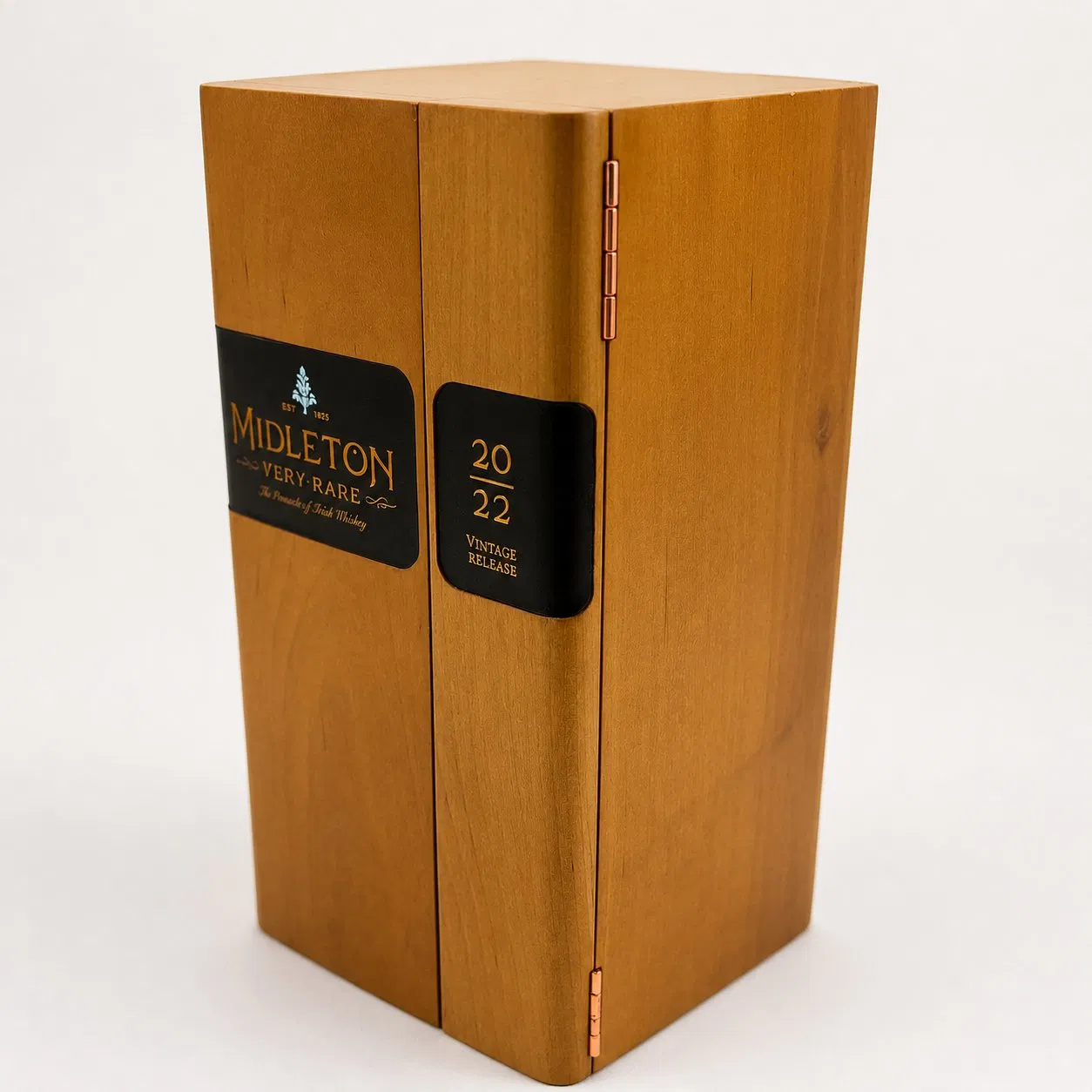Luxury Wooden Wine Box with Hinged Lid Liquor Packaging Gift Box for 2 Bottle Case