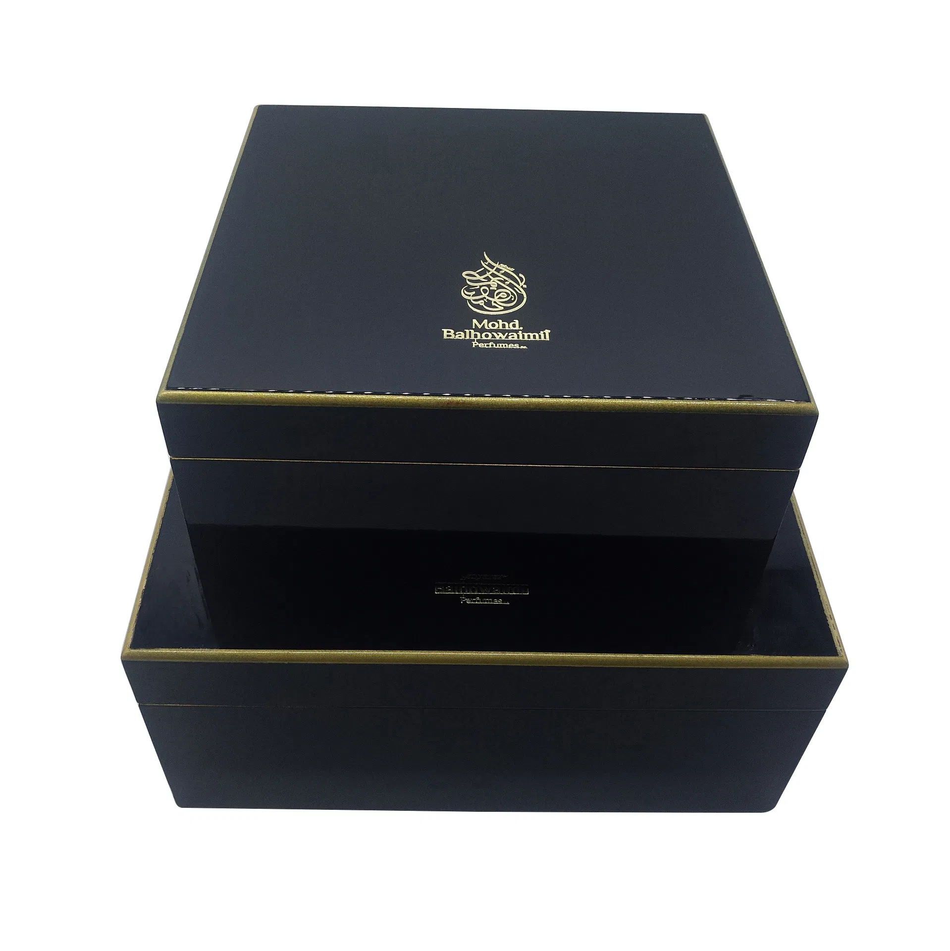Customized Design Classic Shinny Black Lacquer Wooden Perfume Oud Box