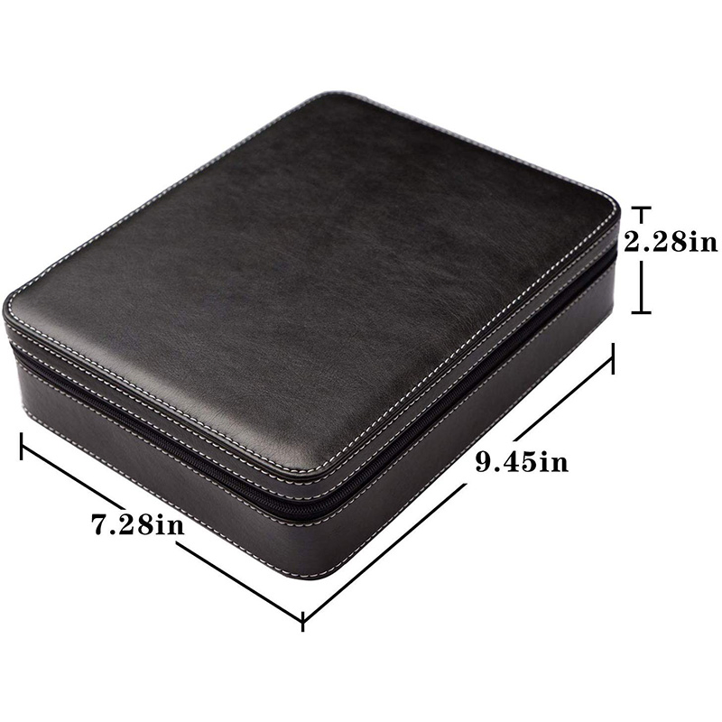3 Slots Sunglasses Organizer PU Leather Storage Box Travel Jewelry Display Case Watch Box