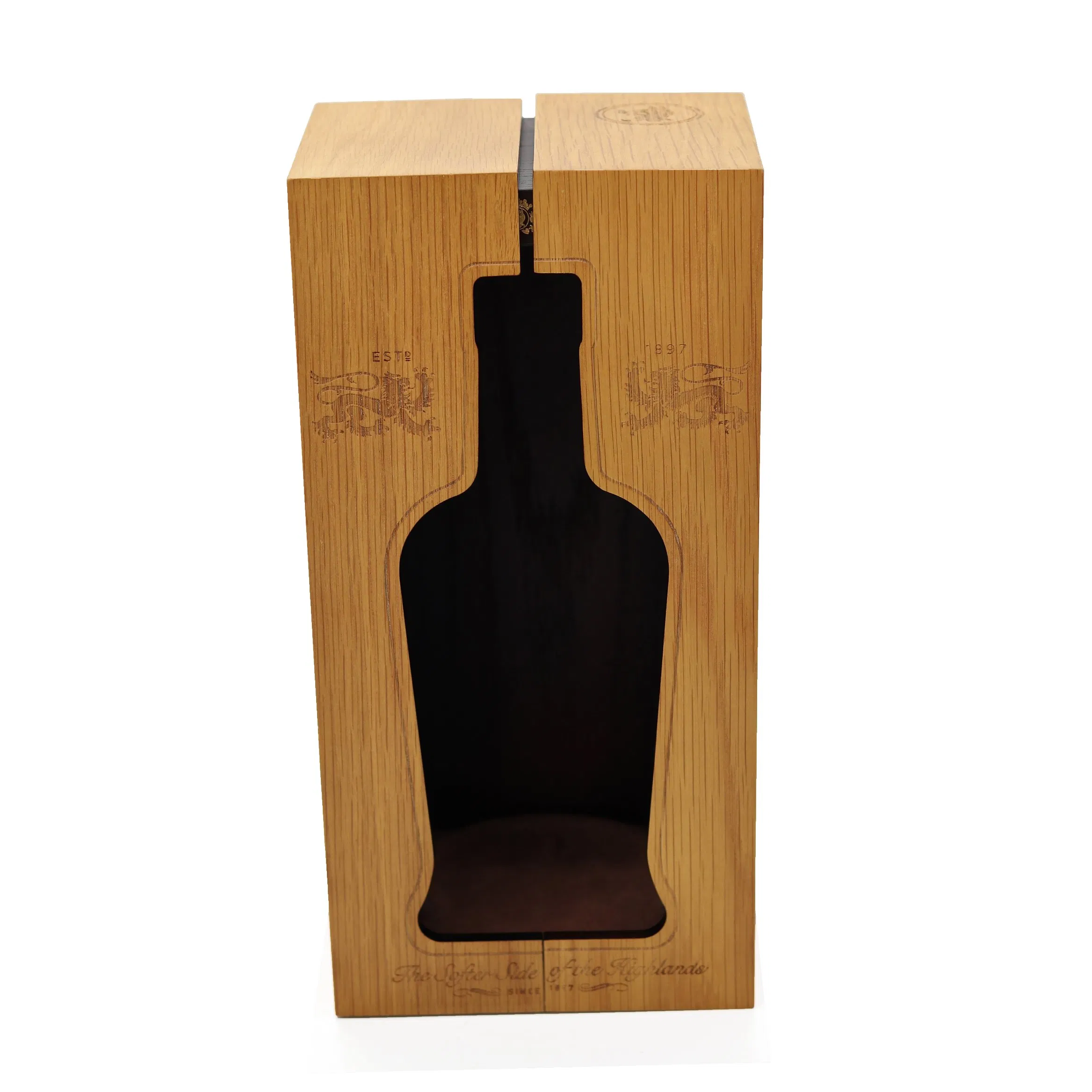 Natural Stylish Design Carbonized Bamboo Wine Packaging Gift Box
