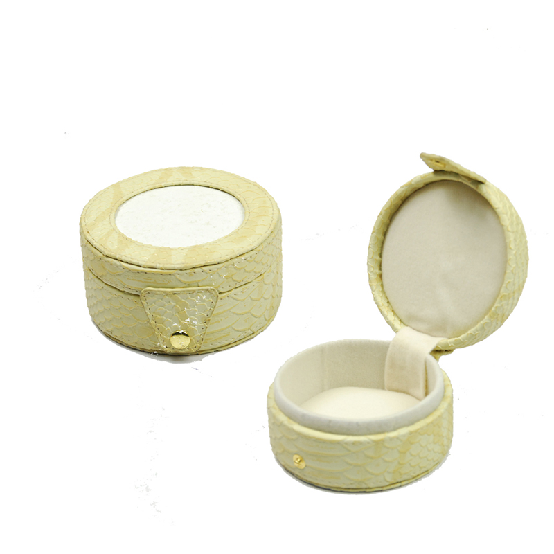 Custom Round PU Leather Mini Travel Small Storage Box Gift Jewelry Box