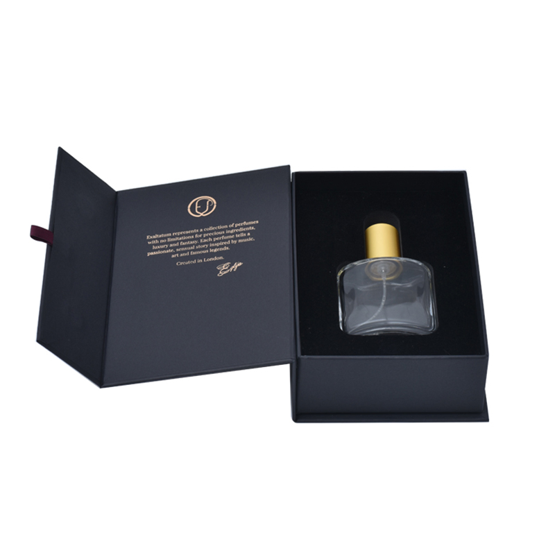 Custom Logo Printing Perfume Black Cardboard Packaging Gift Box