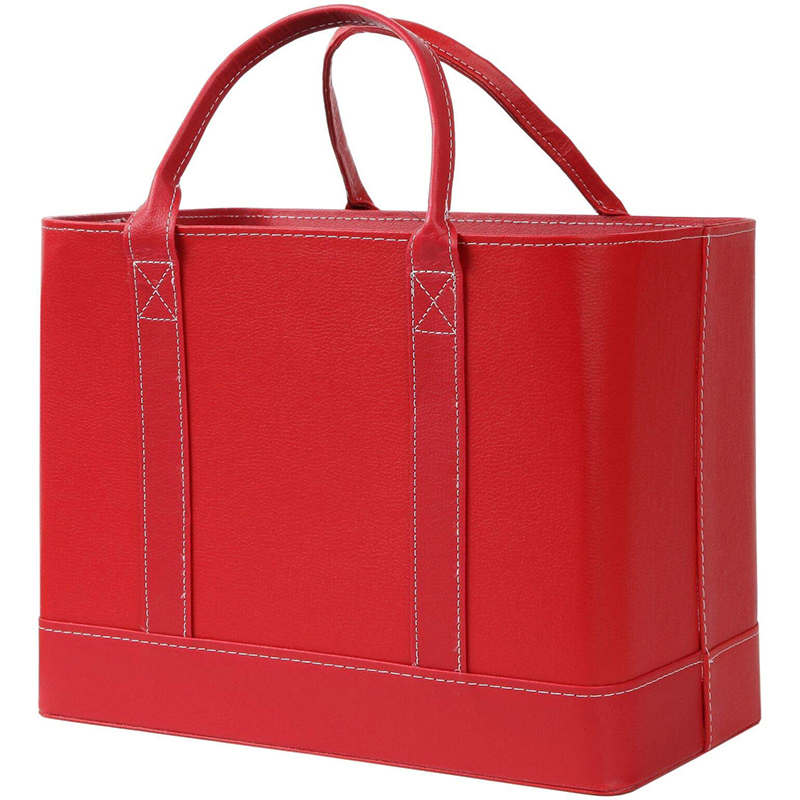 Customized Design Fashion Leather Red Gift File Travel Storage Bag for Lady