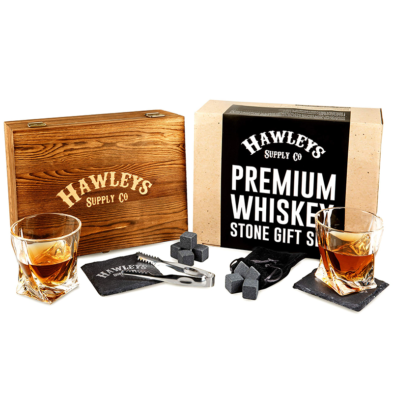Premium Whisky Gift Wrap Wooden Wine Box for Men Perfect Gift