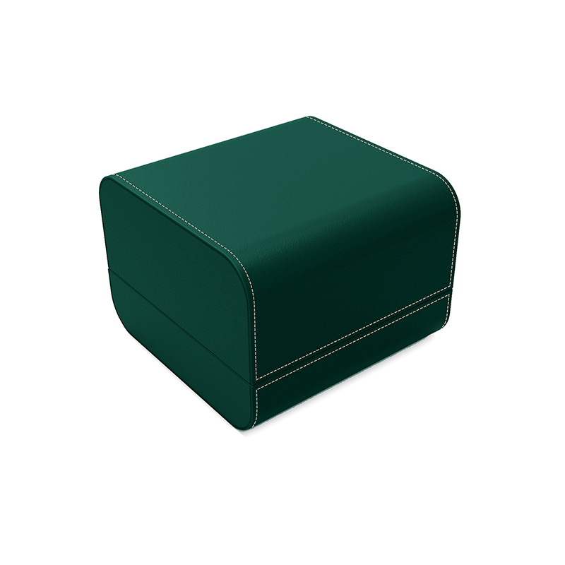 Custom Logo Luxury Green Color Leather Packaging Box Watch Display Box