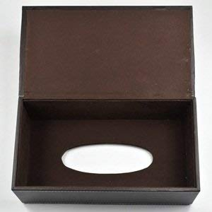 Custom Brown PU Leather Tissue Storage Box for Home Office Car Use